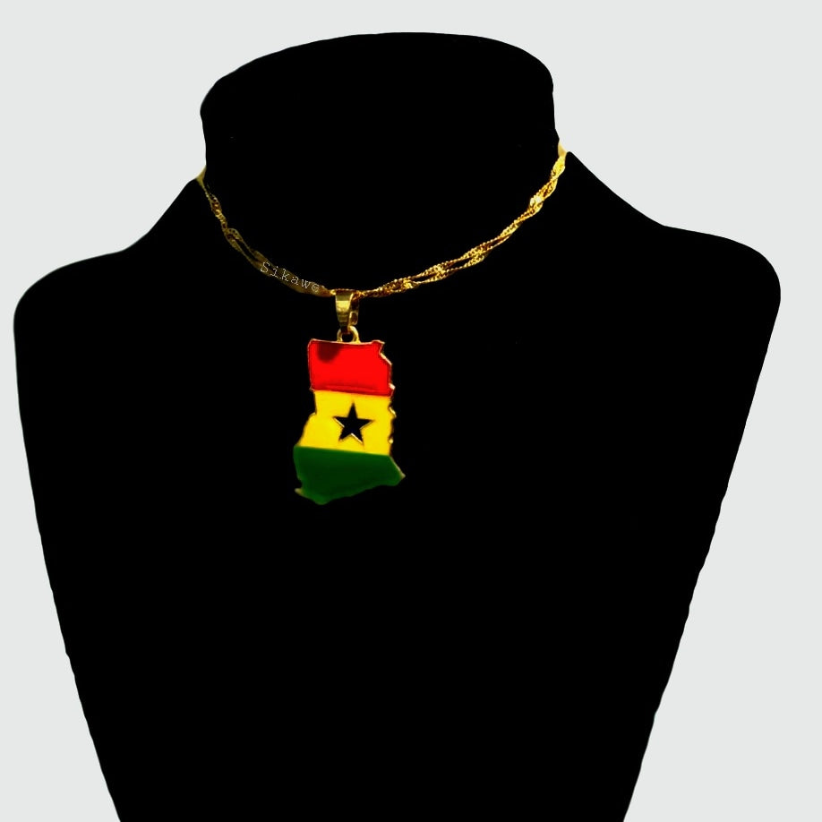 Ghana Flag Pendant Necklace