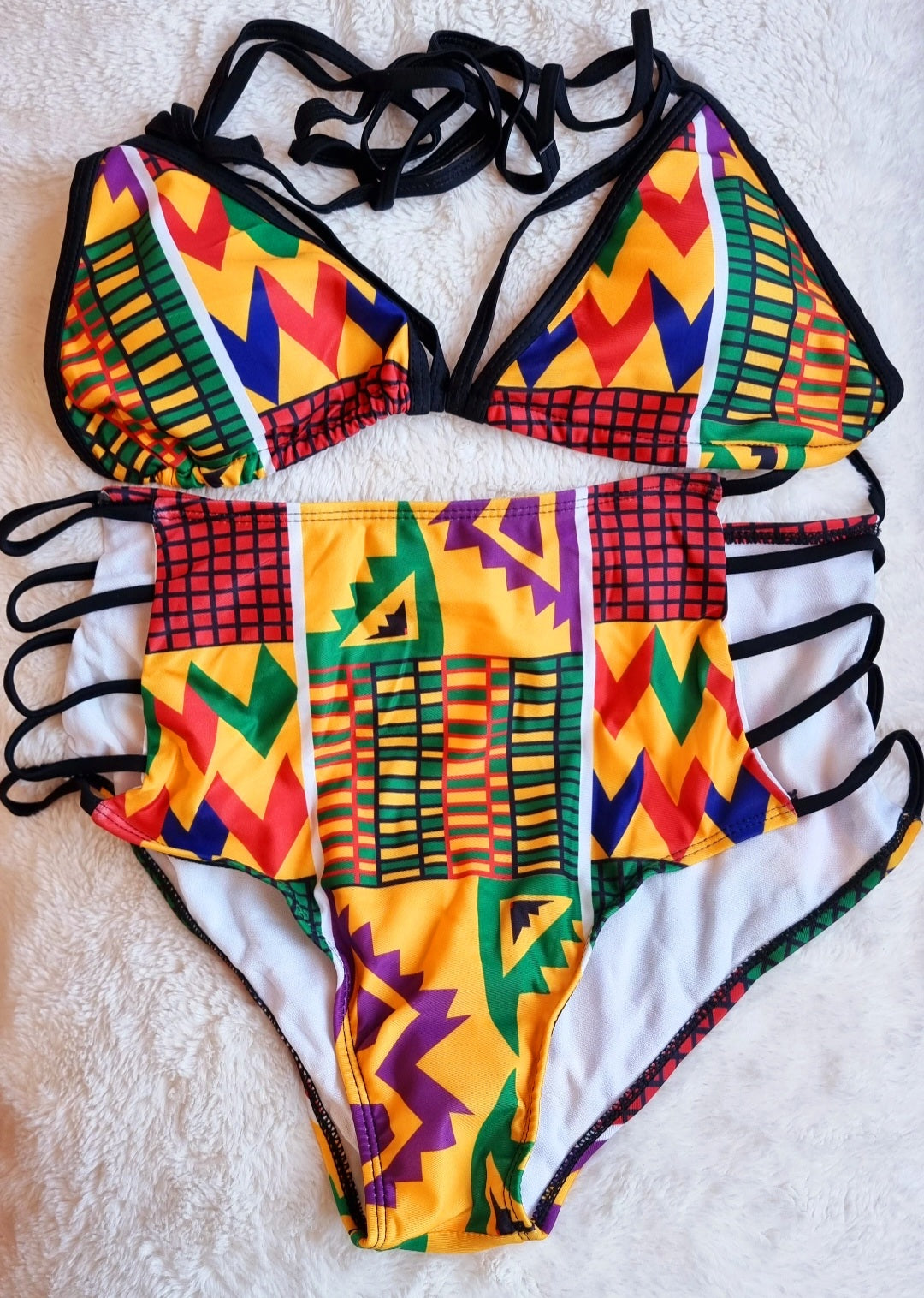 Ashanti Kente Print Bikini Set