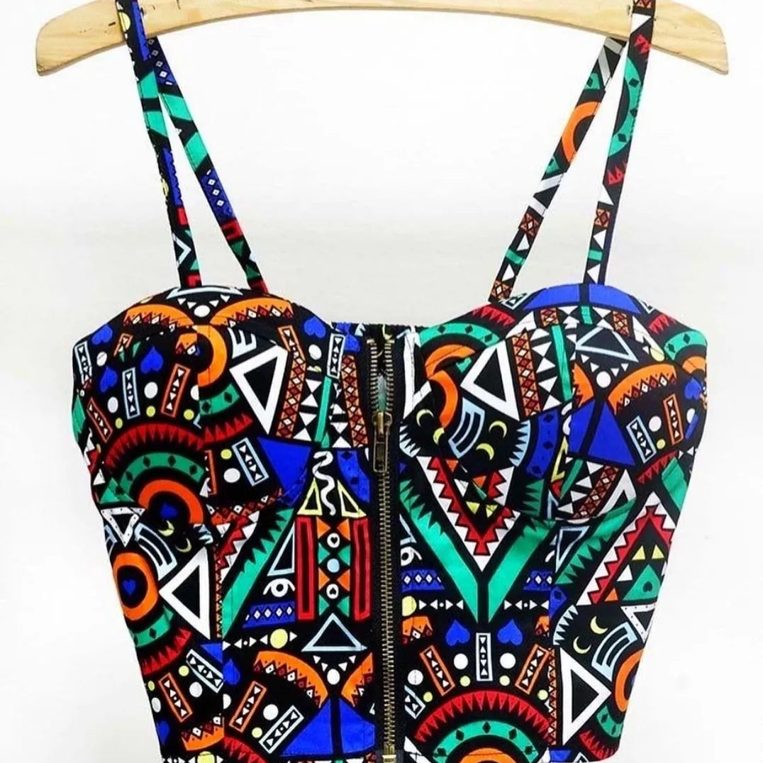 Shola African Print Corset Top