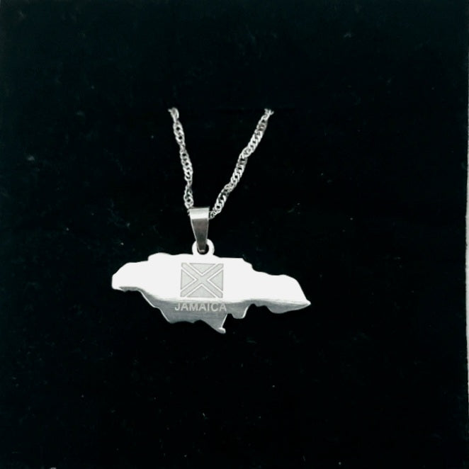 Jamaican Map Necklace