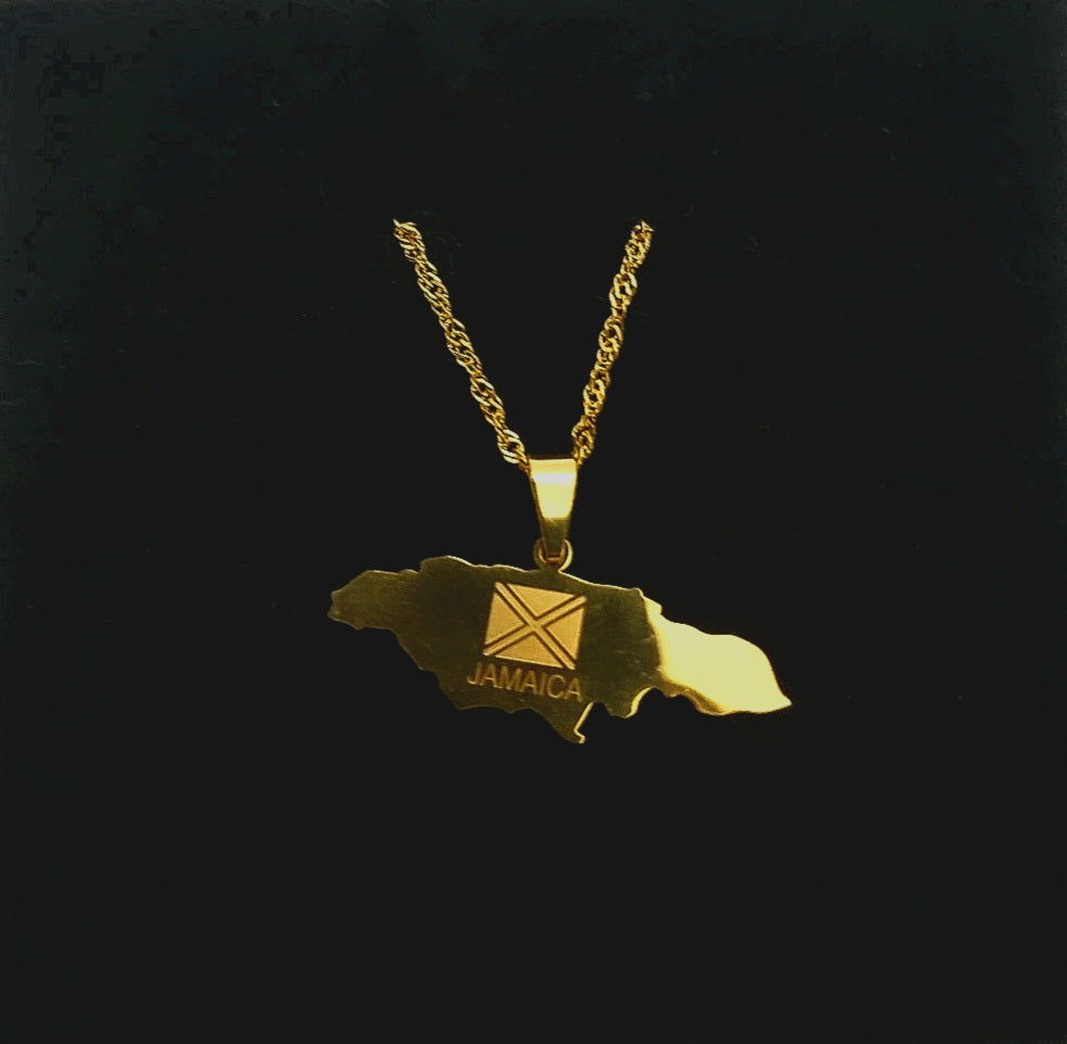Jamaican Map Necklace
