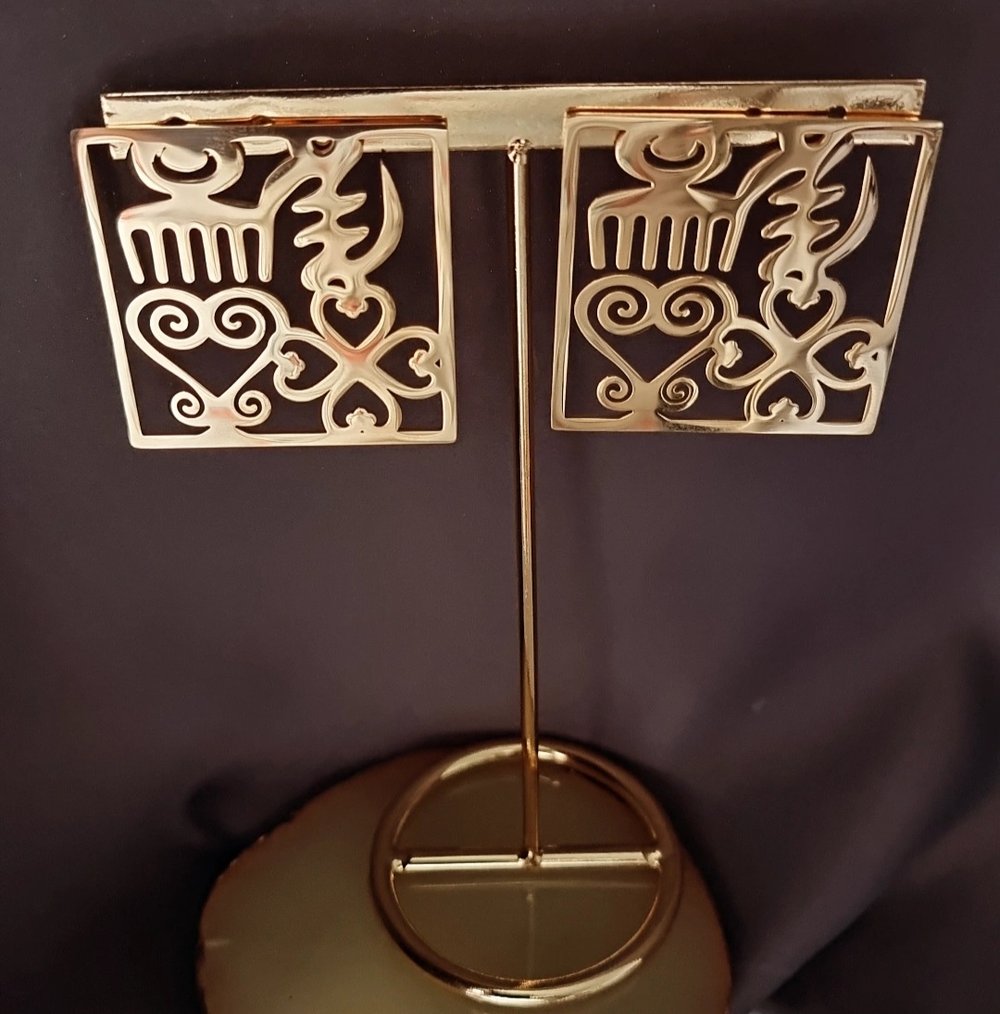 Adinkra 18k Plated Statement Stud Earrings