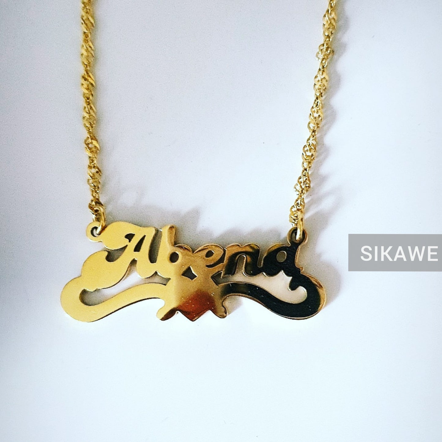 Abena Personalised Name Necklace – Custom Gold Plated Necklace