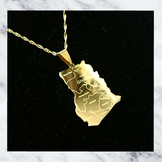 Ghana Map Necklace