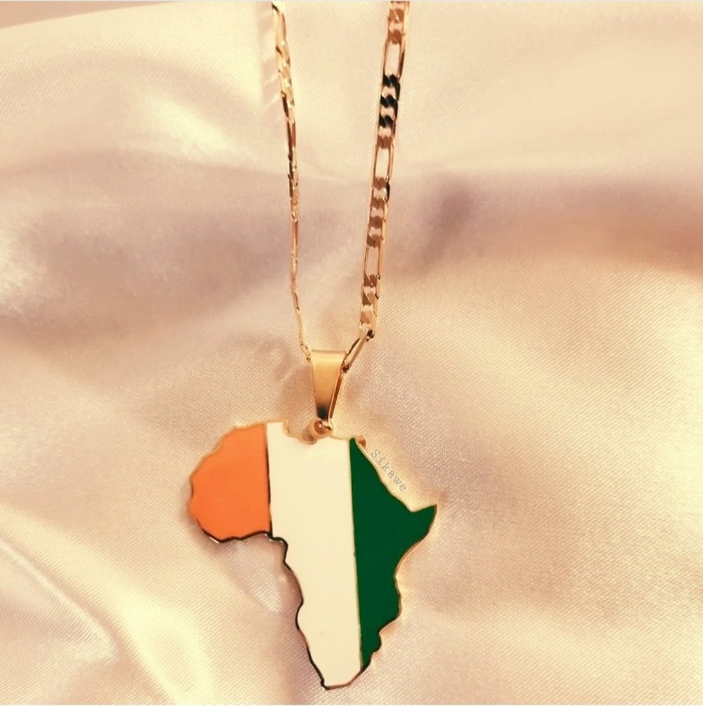 Custom African Country Map Necklace