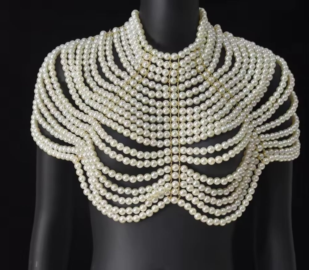 Teja Layered Pearl Shawl Necklace