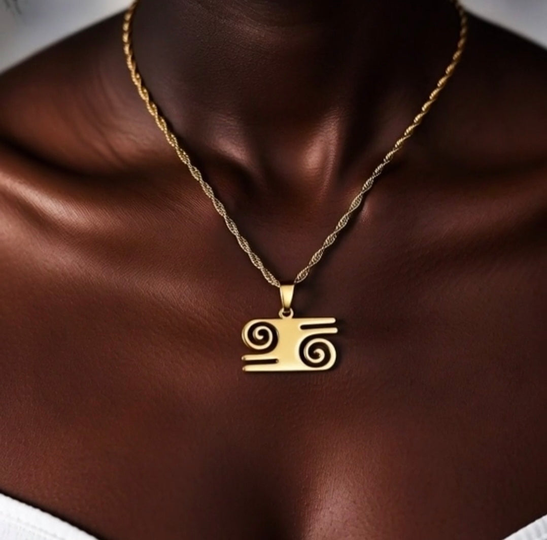 Bravery Adinkra Pendant Necklace