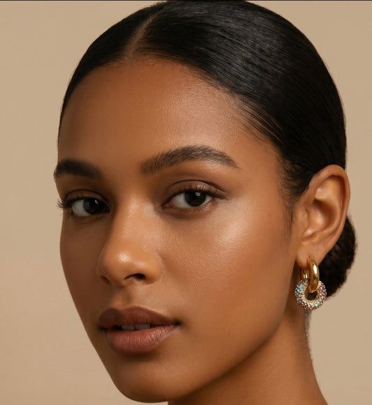 Zoey Rainbow Charm Hoop Earrings