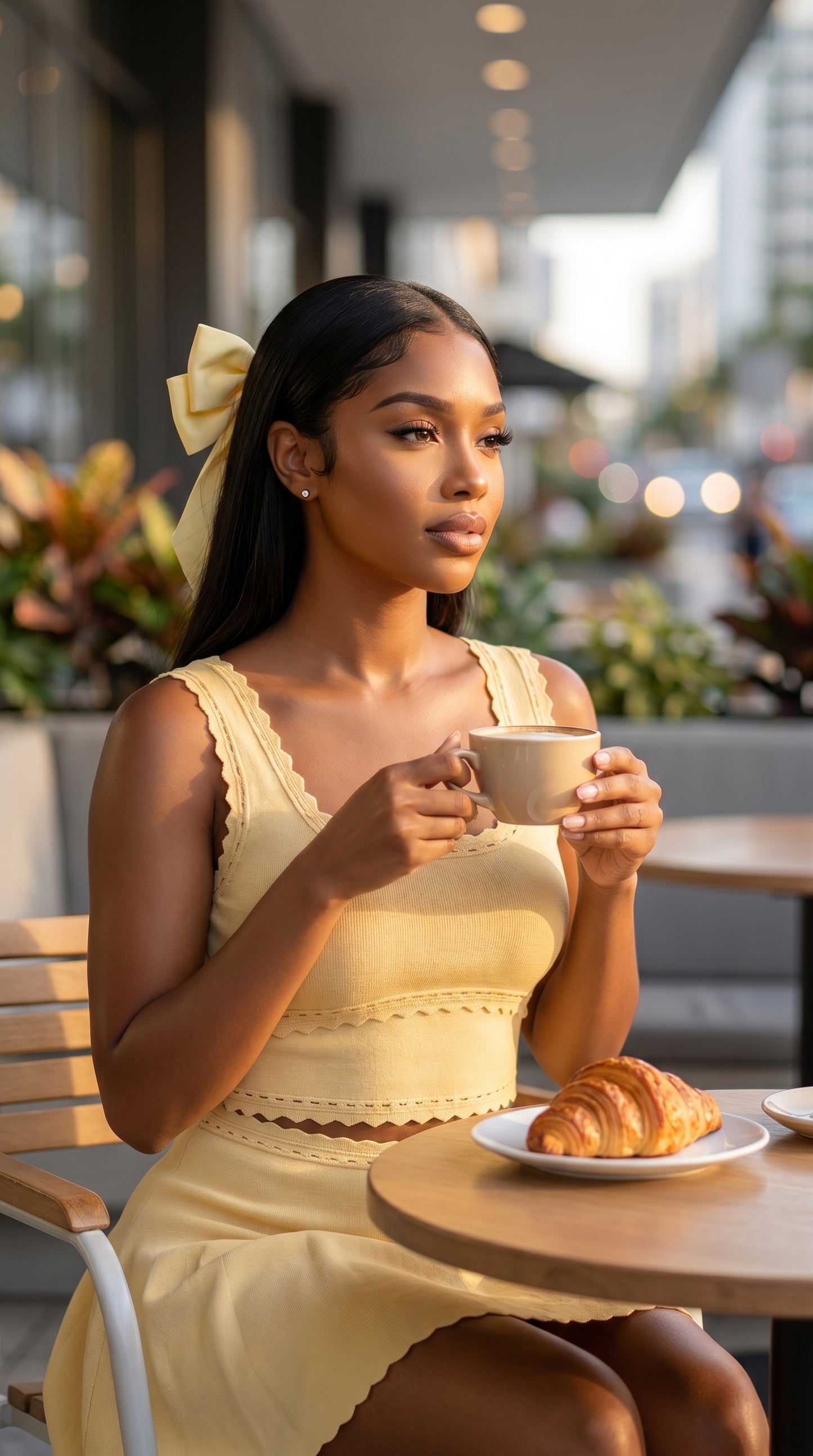 Seraphina Butter Yellow Knit Skirt & Top Set